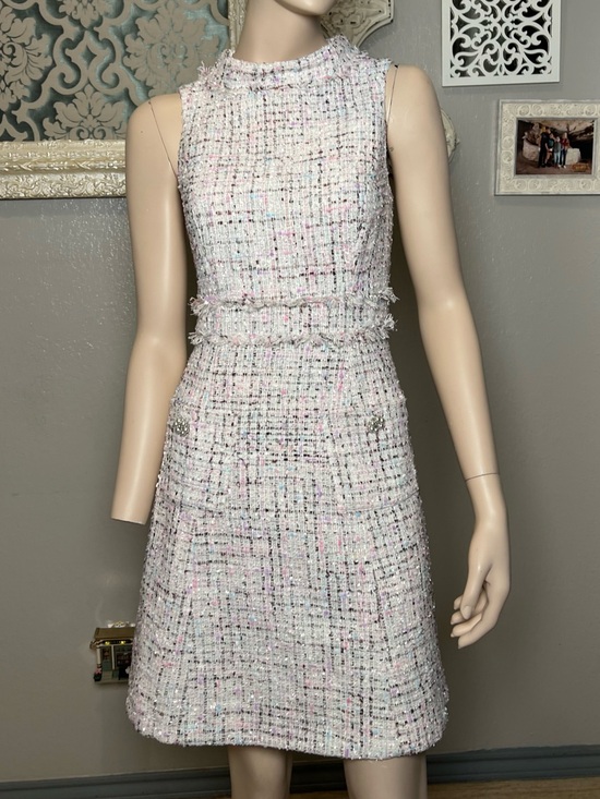 Harper Rose Dresses & Skirts - Sleeveless Tweed A-Line Dress in Pastel Pink